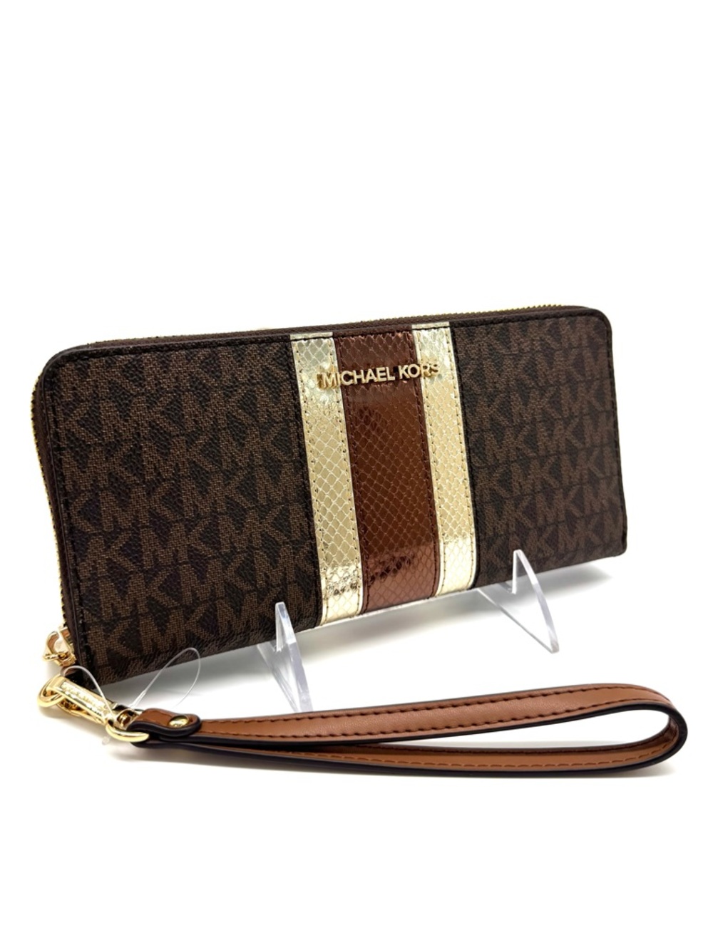 Michael Kors Large Continental Wallet Brown Signature Multi - Picture 3 of 8